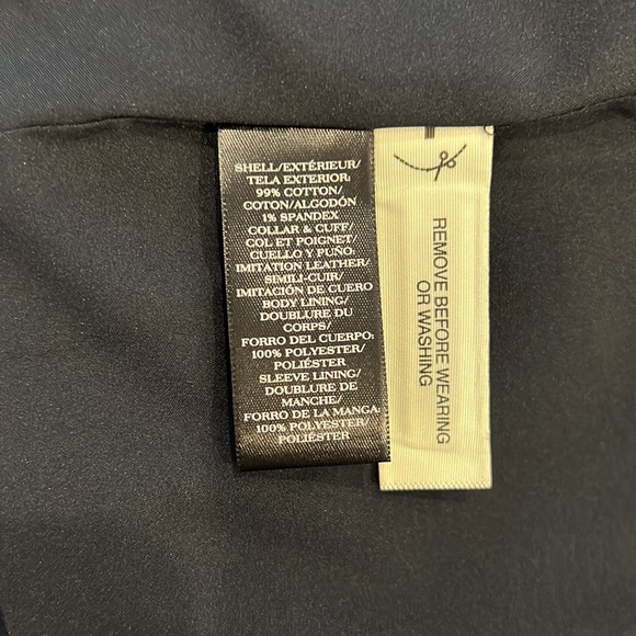 ANN TAYLOR NAVY WOMENS LINED JACKET. SIZE 8 Pit to pit 19”/Length 22.5”/Arms 23” - Picture 4 of 9